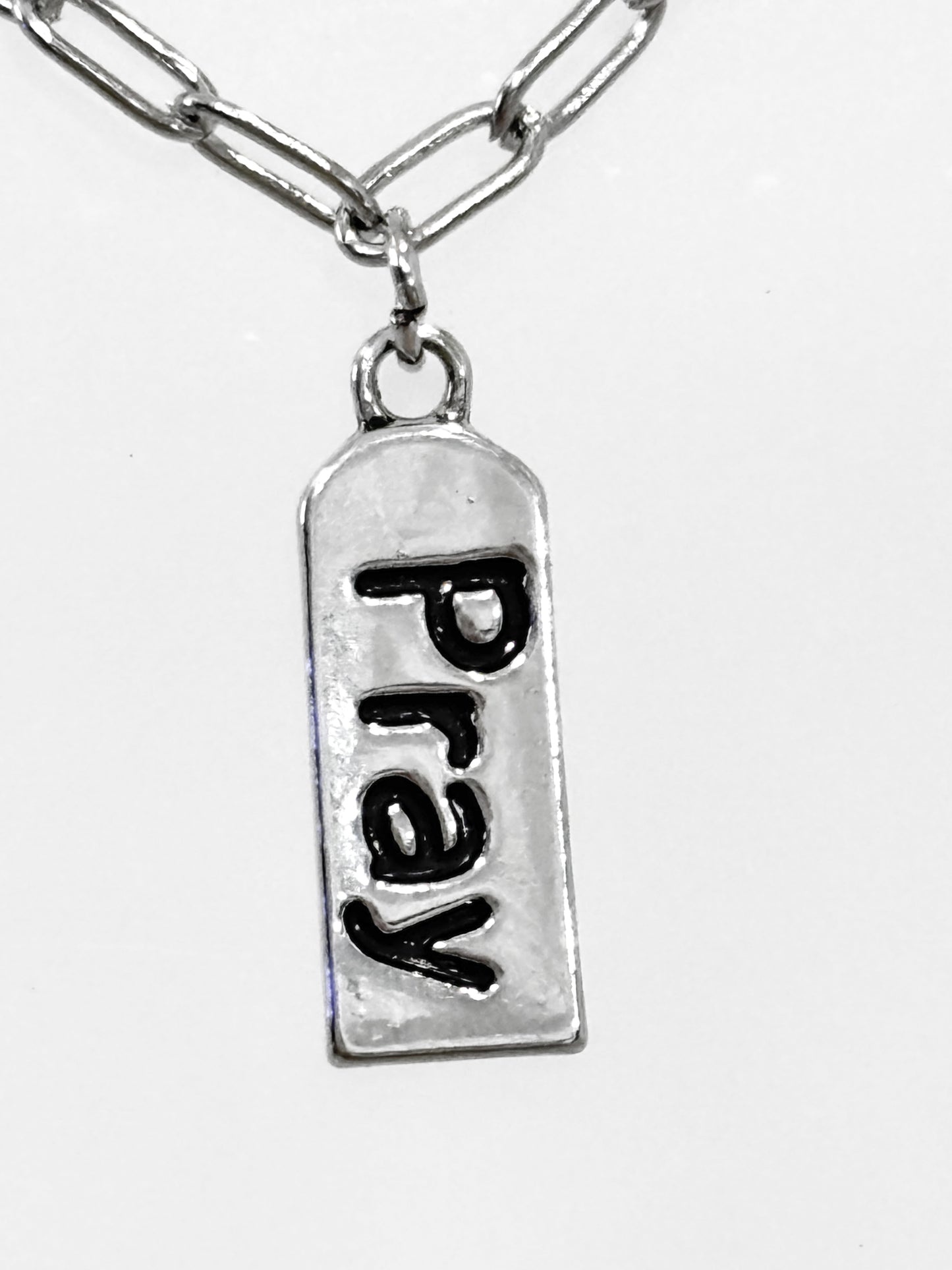 Silver Pray Pendant Necklace