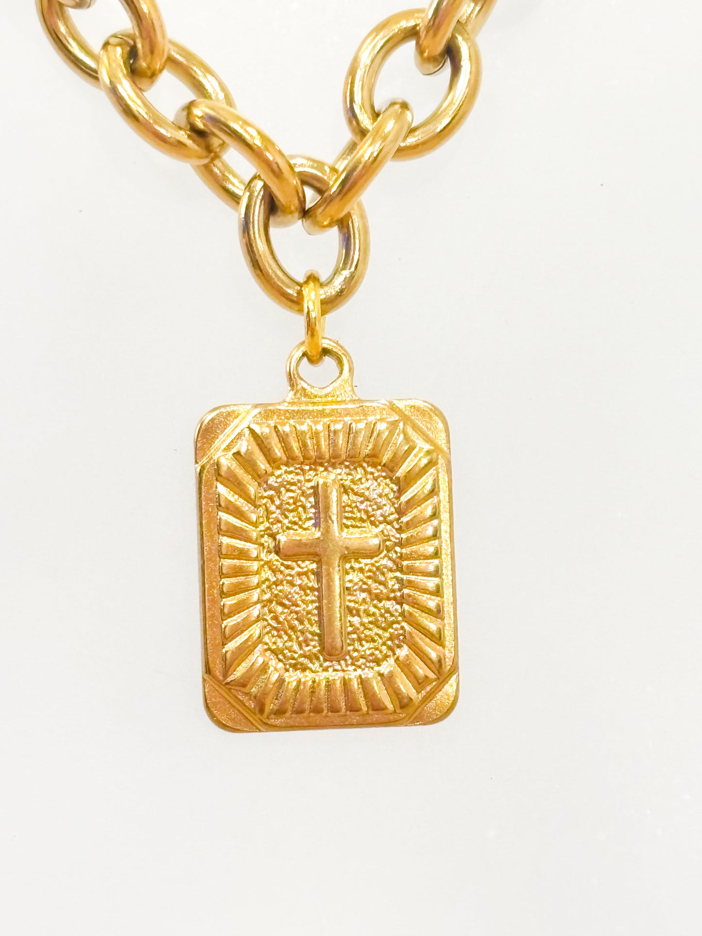Radiant Cross Medallion Necklace