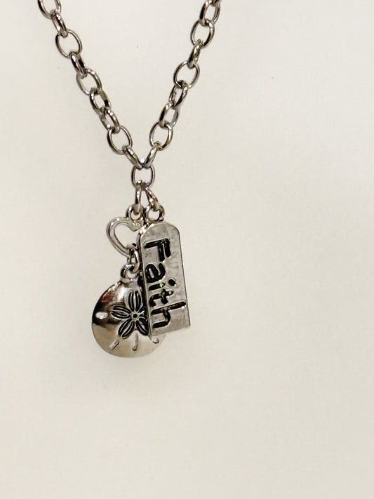 Faith & Sand Dollar Pendant Necklace