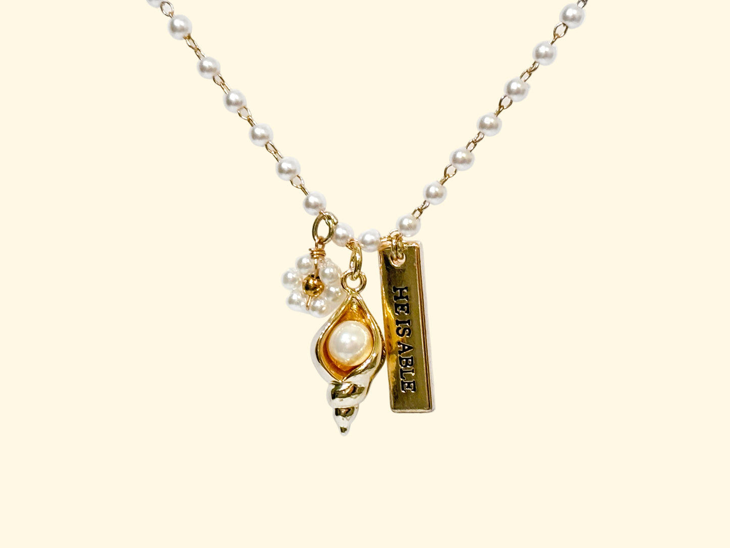 He Is Able Pearl Necklace