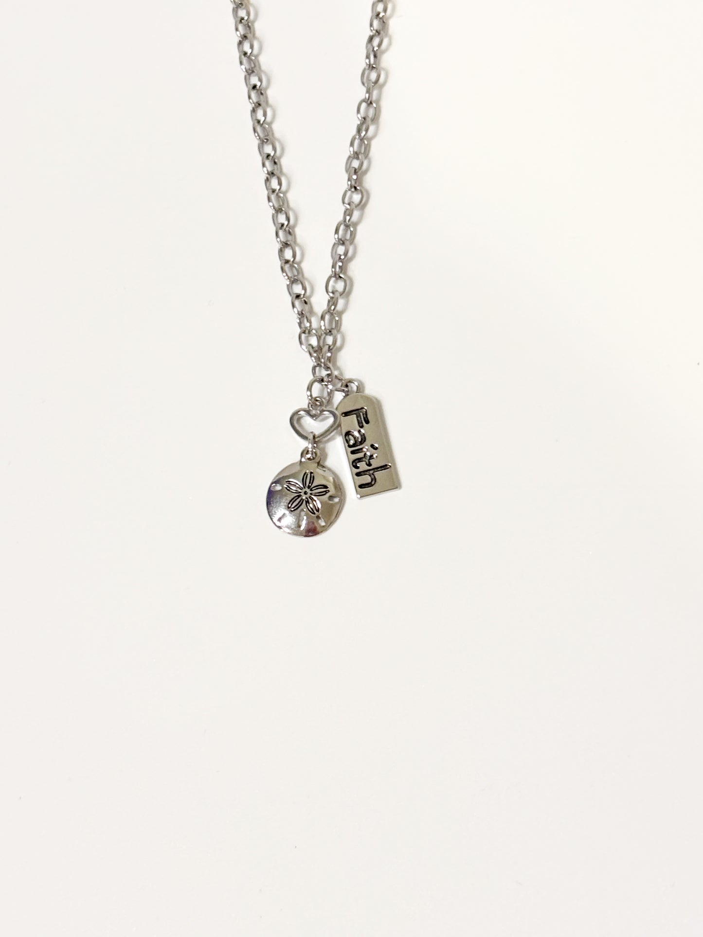 Faith & Sand Dollar Pendant Necklace