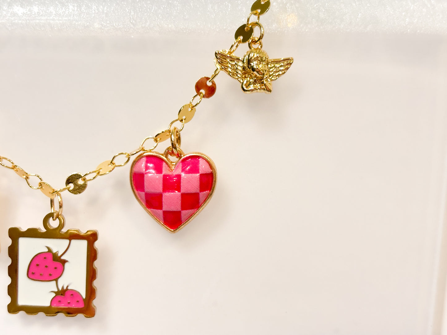 Strawberry Faith Charm Necklace