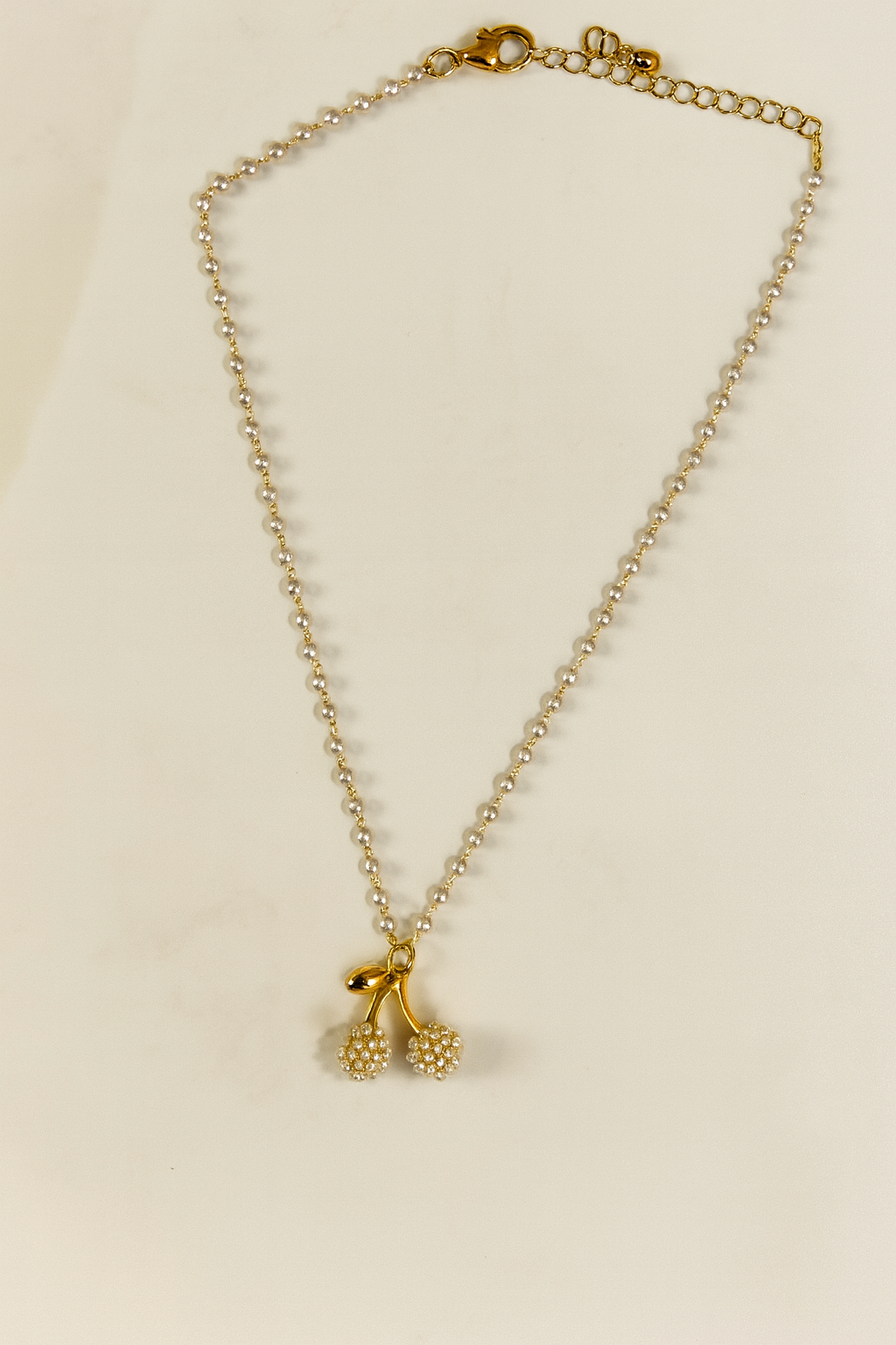 Pearl Cherry Charm Necklace